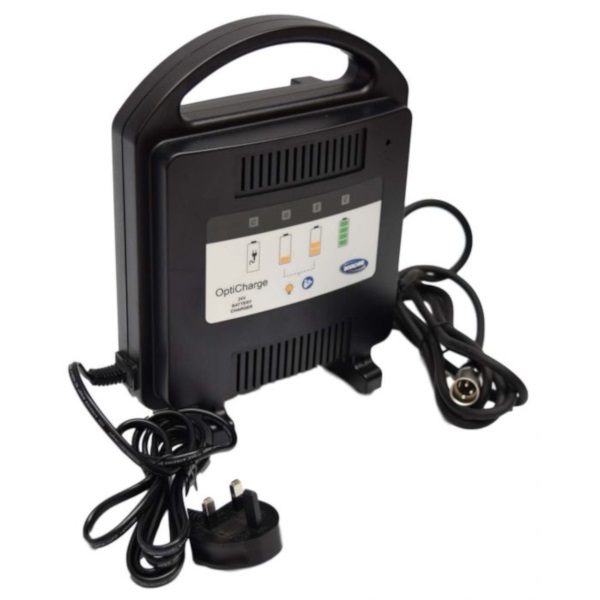 Opticharge 24V 8A Battery Charger for Mobility Scooters & Powerchairs – Fast & Intelligent Charging